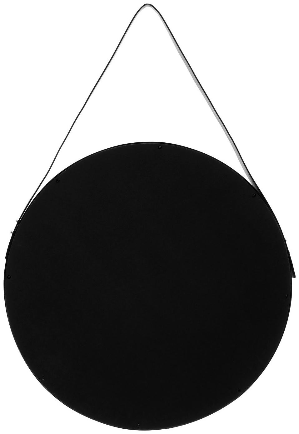 Зеркало Black Leather, круглое, d = 52 см, на кожаном ремне