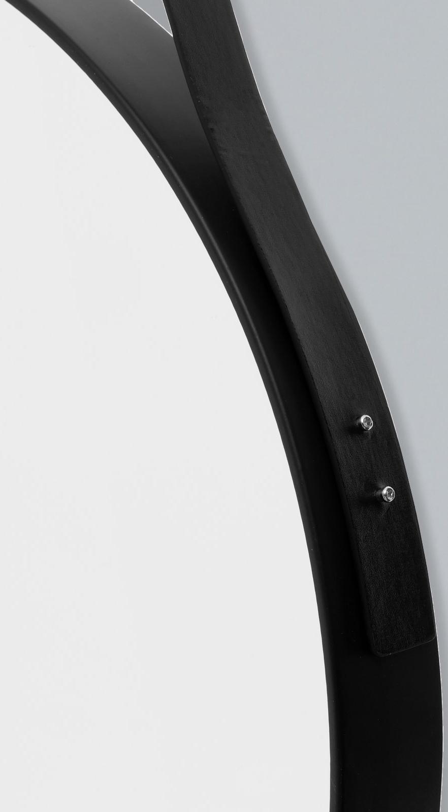 Зеркало Black Leather, круглое, d = 52 см, на кожаном ремне