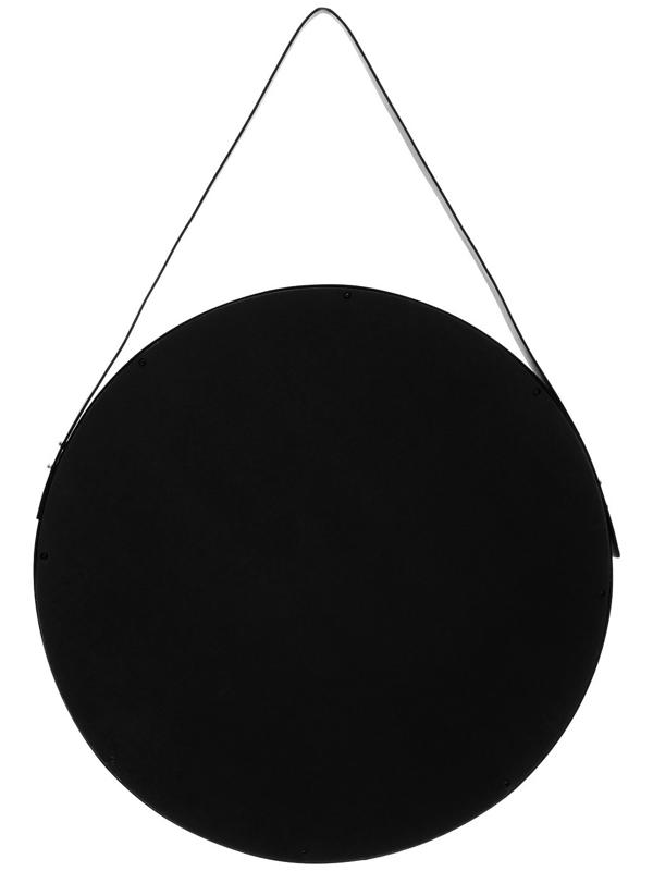 Зеркало Black Leather, круглое, d = 52 см, на кожаном ремне