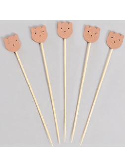 Шпажки деревянные «Мишки», 13 см, набор 24 шт