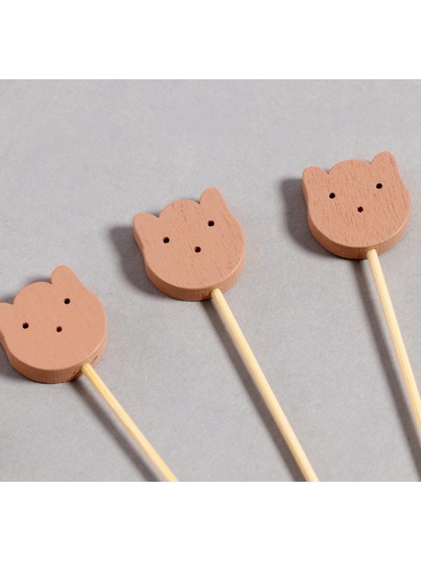 Шпажки деревянные «Мишки», 13 см, набор 24 шт