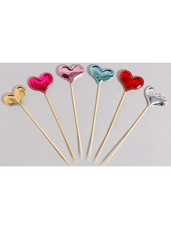 Шпажки «Сердечки», 15 см, набор 24 шт