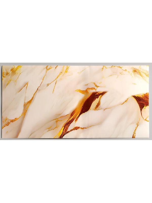 Панель самоклеящаяся 60*30см мрамор белый с золотом