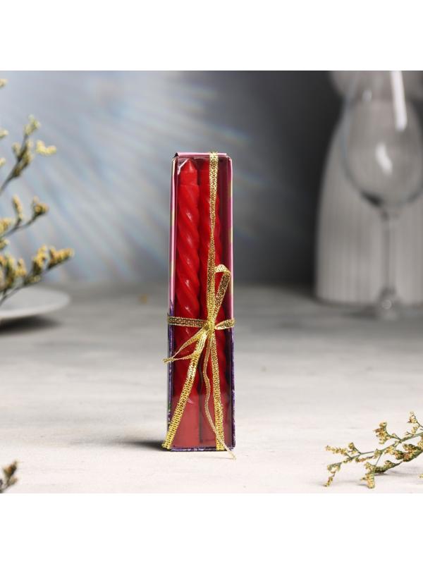 Набор свечей витых, 1,5х 15 см, 2 штуки, аромат лаванда 8 марта №2