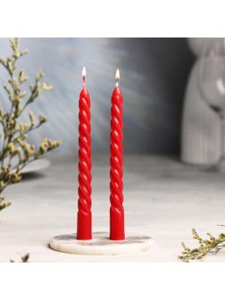 Набор свечей витых, 1,5х 15 см, 2 штуки, аромат роза 8 марта №1