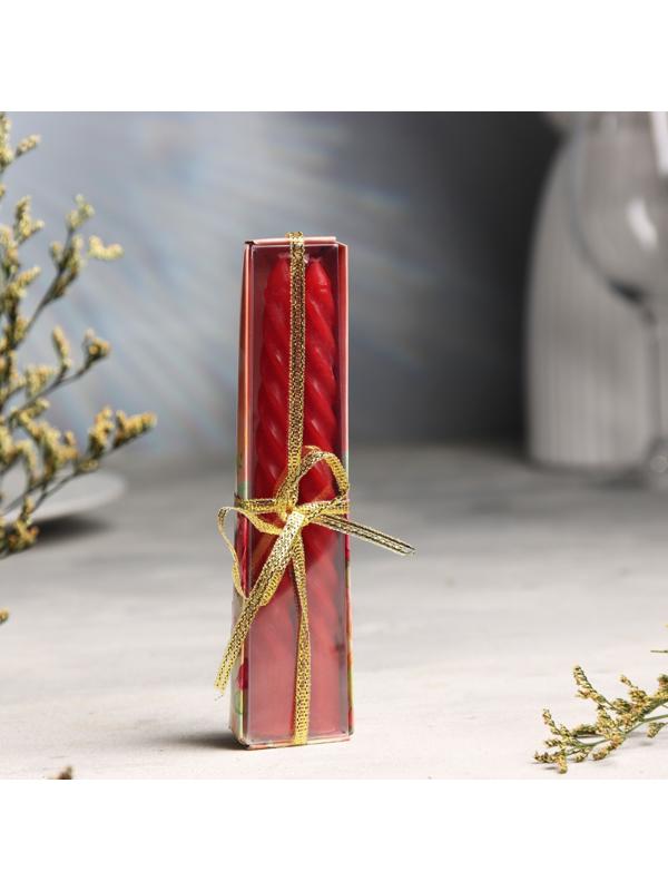 Набор свечей витых, 1,5х 15 см, 2 штуки, аромат роза 8 марта №1