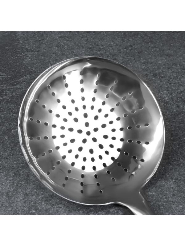 Шумовка для казана узбекская 58см, диаметр 17см, мет ручка