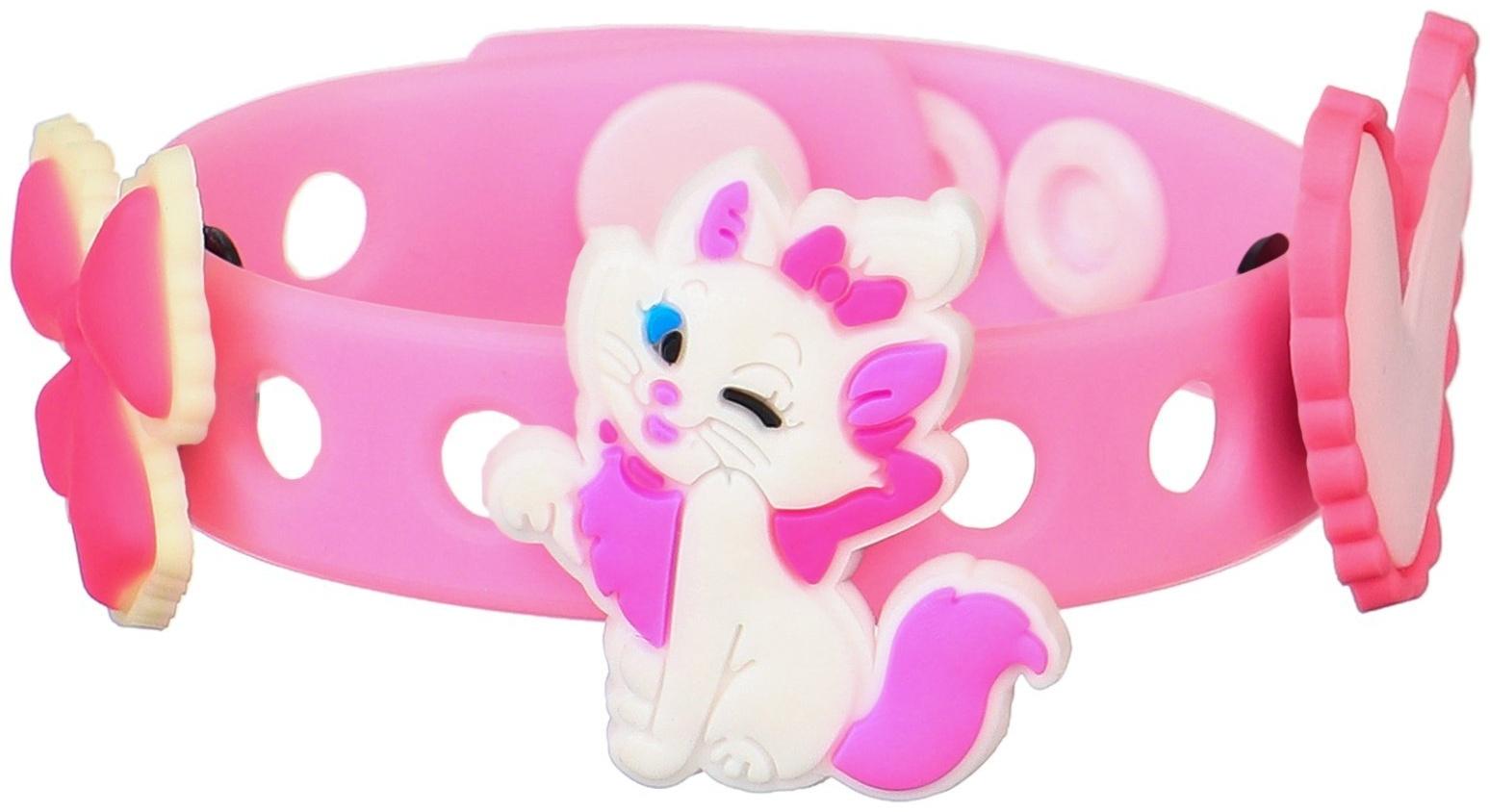 Браслет силиконовый со сменными джибитсами, 3 джибитса в комплекте, Коты аристократы