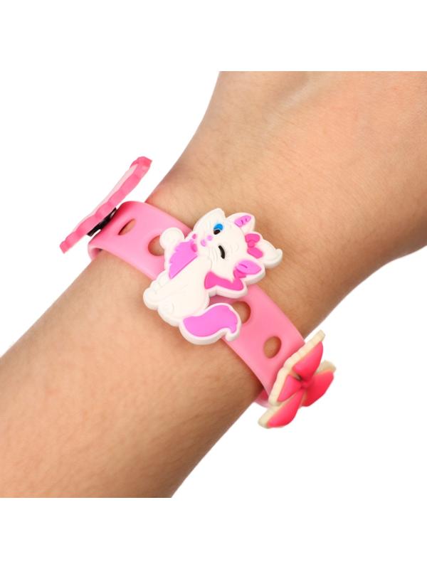 Браслет силиконовый со сменными джибитсами, 3 джибитса в комплекте, Коты аристократы