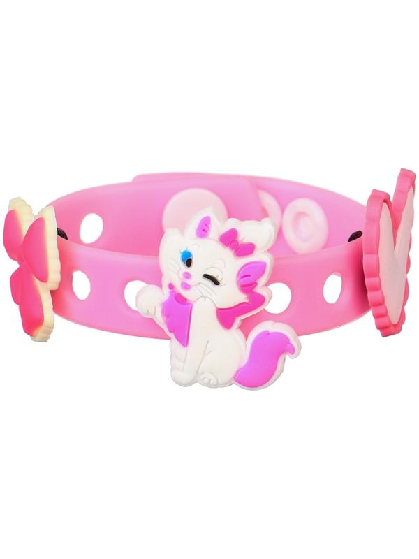 Браслет силиконовый со сменными джибитсами, 3 джибитса в комплекте, Коты аристократы