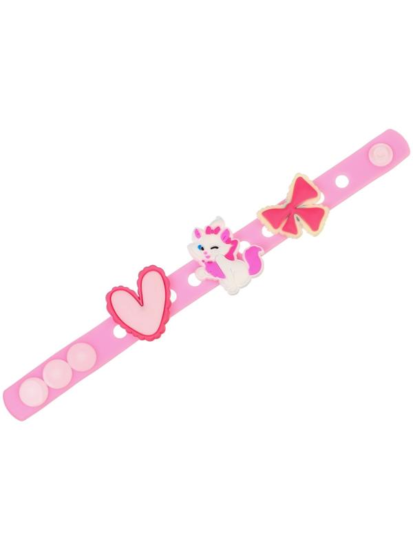 Браслет силиконовый со сменными джибитсами, 3 джибитса в комплекте, Коты аристократы