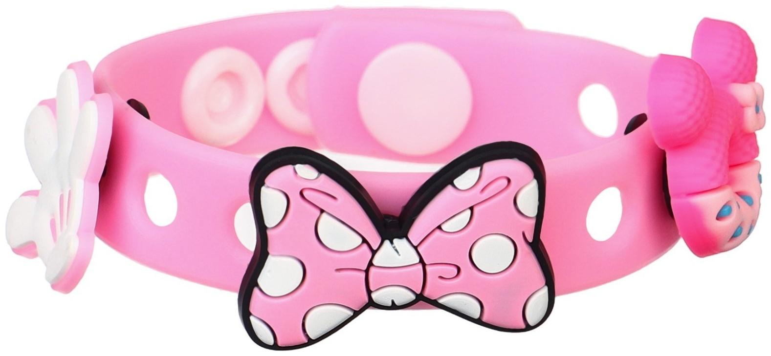 Браслет силиконовый со сменными джибитсами, 3 джибитса в комплекте, Минни Маус