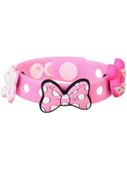 Браслет силиконовый со сменными джибитсами, 3 джибитса в комплекте, Минни Маус