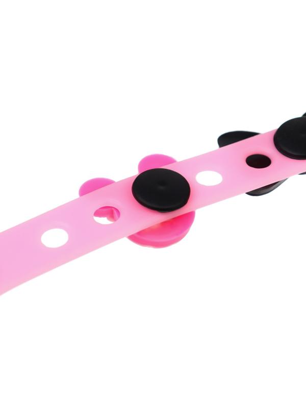 Браслет силиконовый со сменными джибитсами, 3 джибитса в комплекте, Минни Маус