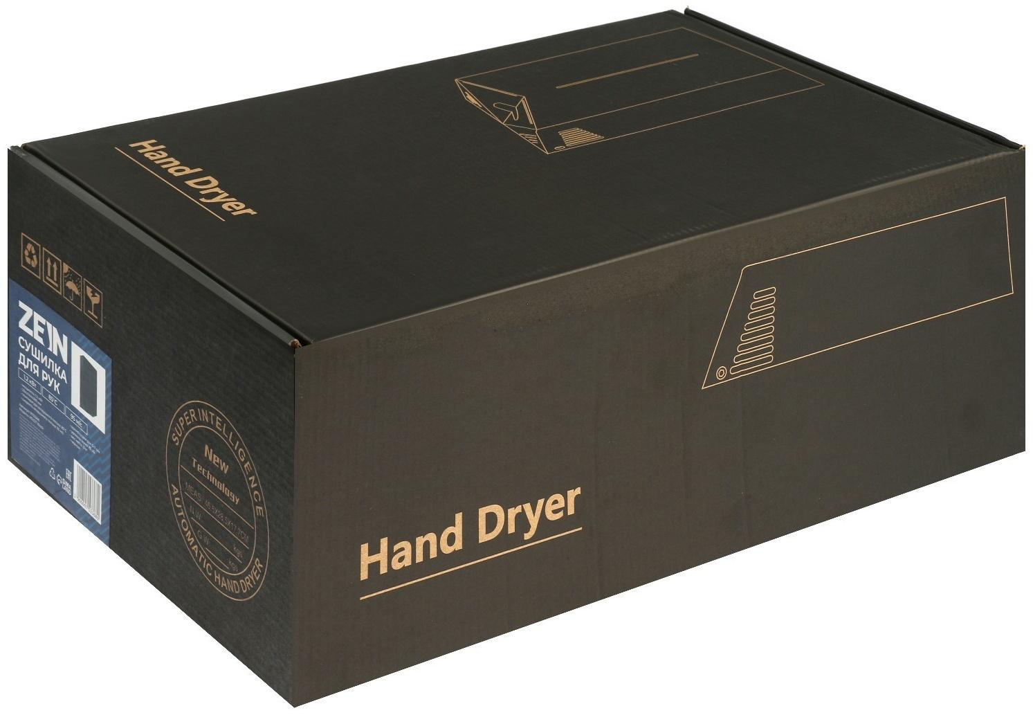 Сушилка для рук ZEIN HD227 Black, 1.2 кВт, 234х144х390 мм, черная