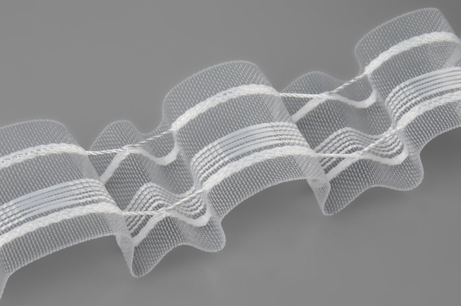 Шторная лента, органза, 4 см, 50 ± 1 м, цвет прозрачный