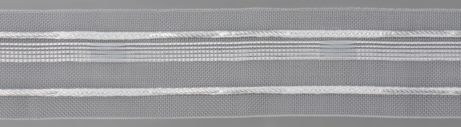Шторная лента, органза, 4 см, 50 ± 1 м, цвет прозрачный