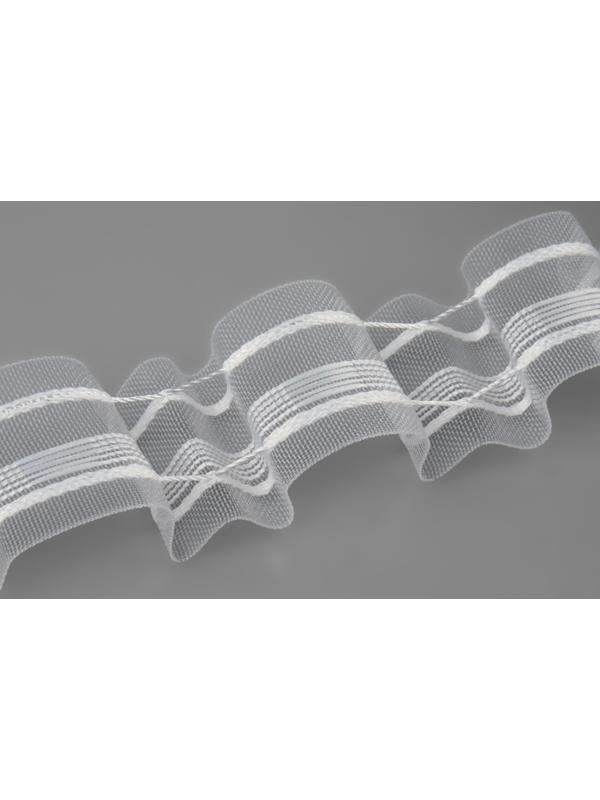 Шторная лента, органза, 4 см, 50 ± 1 м, цвет прозрачный