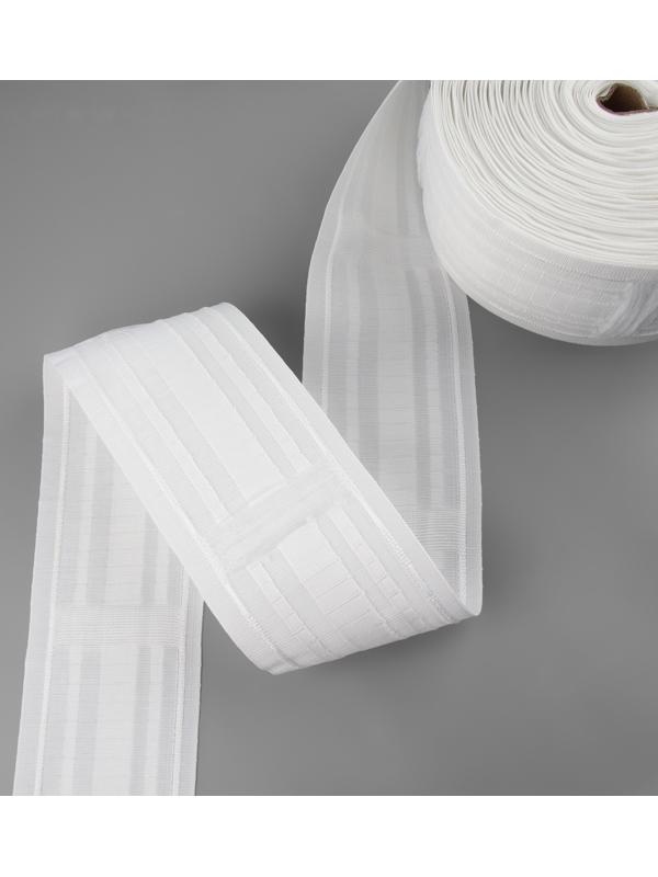 Шторная лента, матовая, 8,5 см, 25 ± 1 м, цвет белый