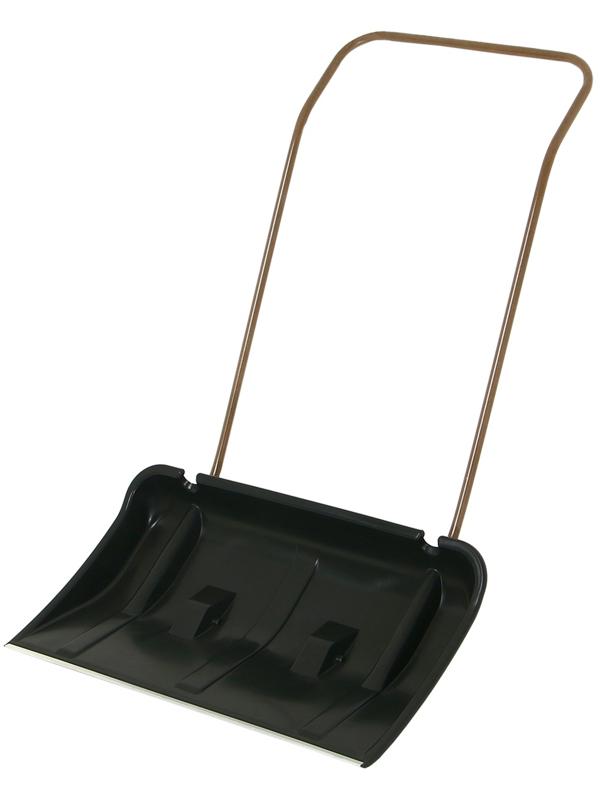 Движок пластиковый, на колёсах, размер ковша 43 × 75 см, металлическая планка, с быстросъёмной ручкой, чёрный