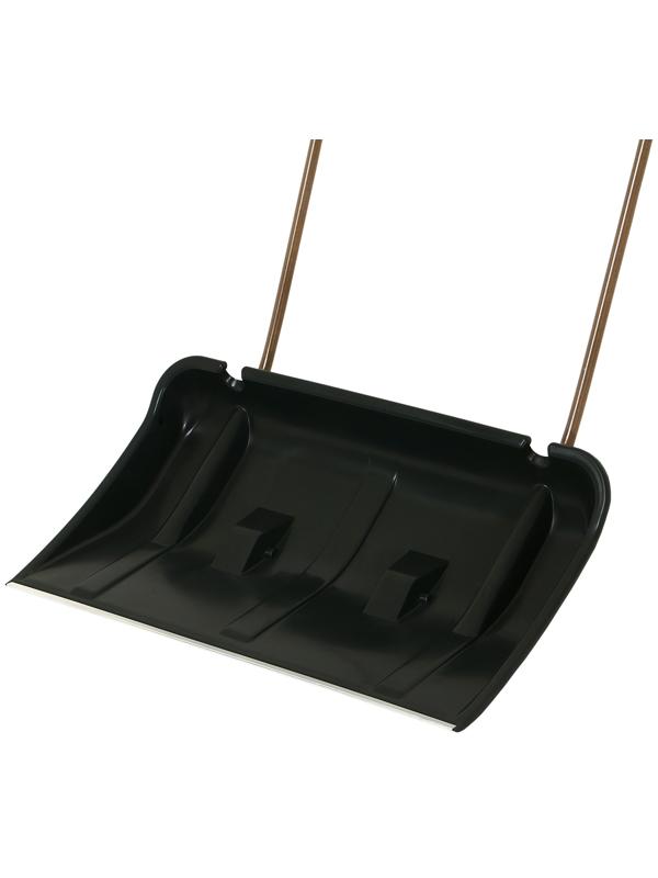 Движок пластиковый, на колёсах, размер ковша 43 × 75 см, металлическая планка, с быстросъёмной ручкой, чёрный