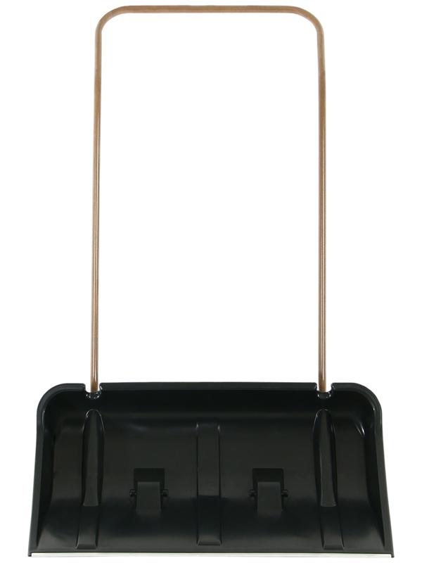 Движок пластиковый, на колёсах, размер ковша 43 × 75 см, металлическая планка, с быстросъёмной ручкой, чёрный