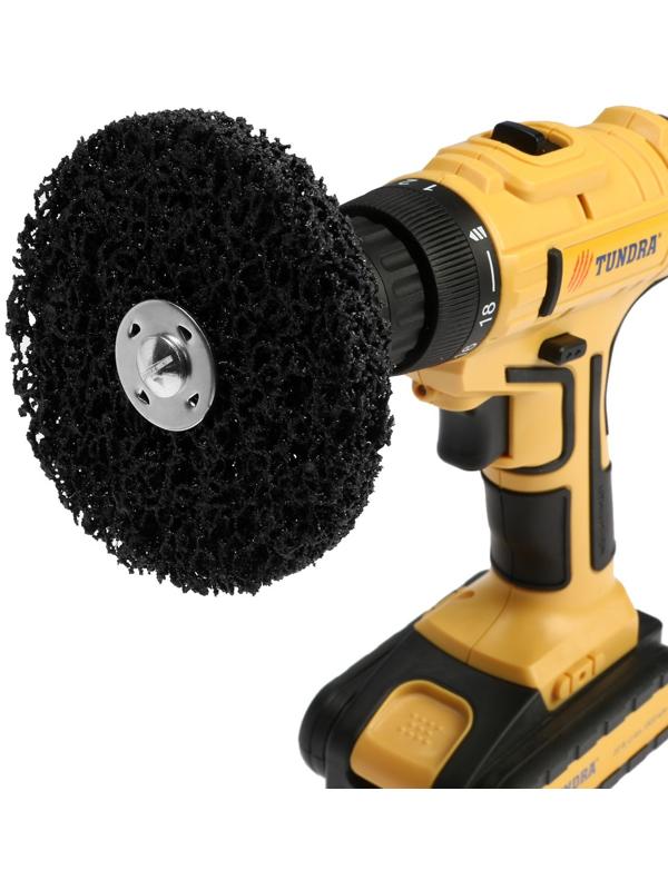 Круг коралловый по металлу ТУНДРА, для шлифовки и полировки, М8, 115 мм, с адаптером