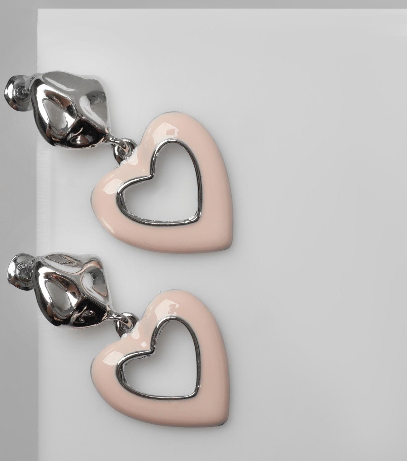 Серьги эмаль «Сердце