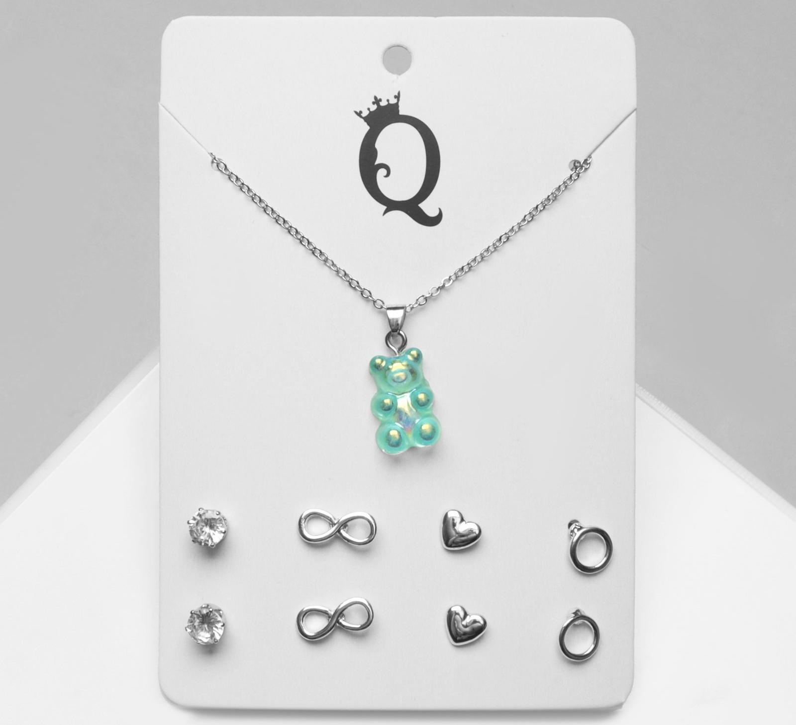 Гарнитур 5 предметов: серьги (4 пары), кулон 