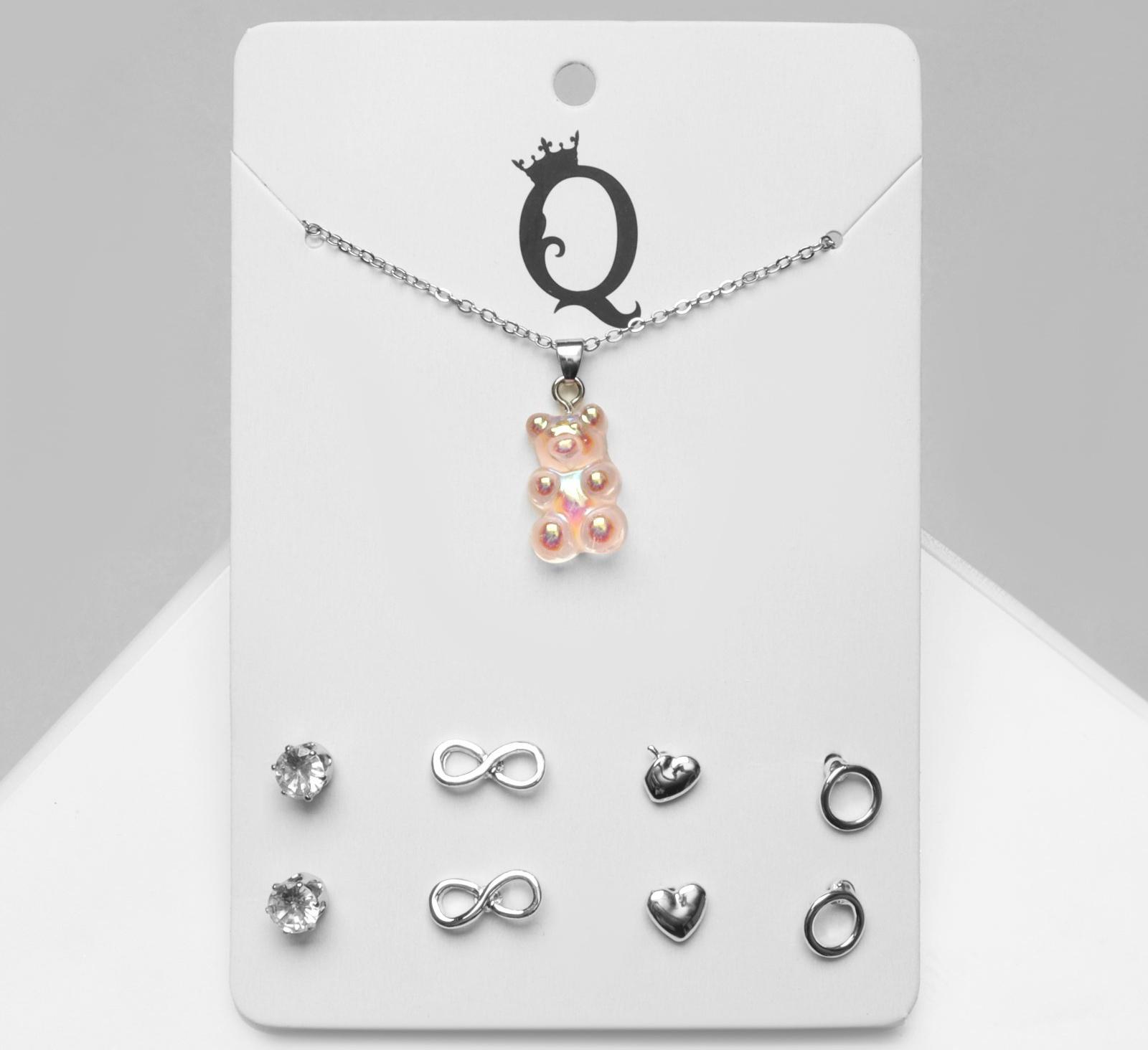 Гарнитур 5 предметов: серьги (4 пары), кулон 