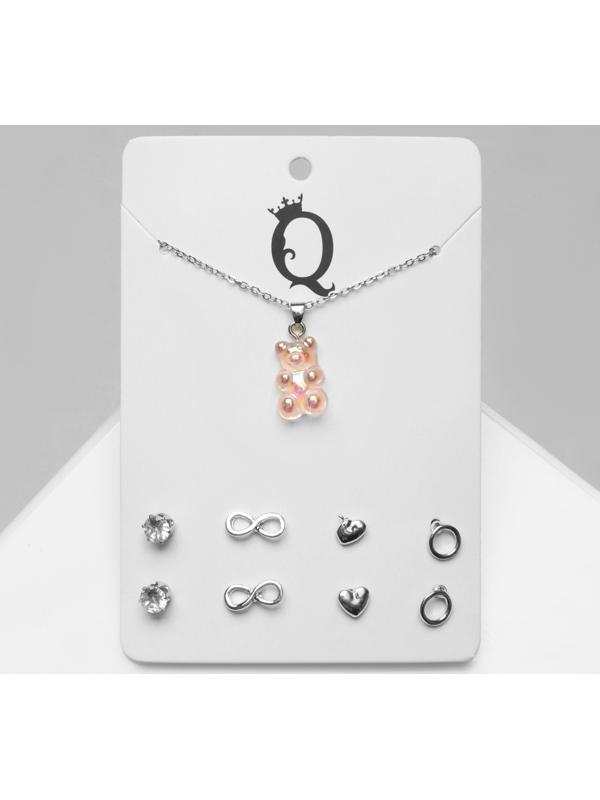 Гарнитур 5 предметов: серьги (4 пары), кулон 