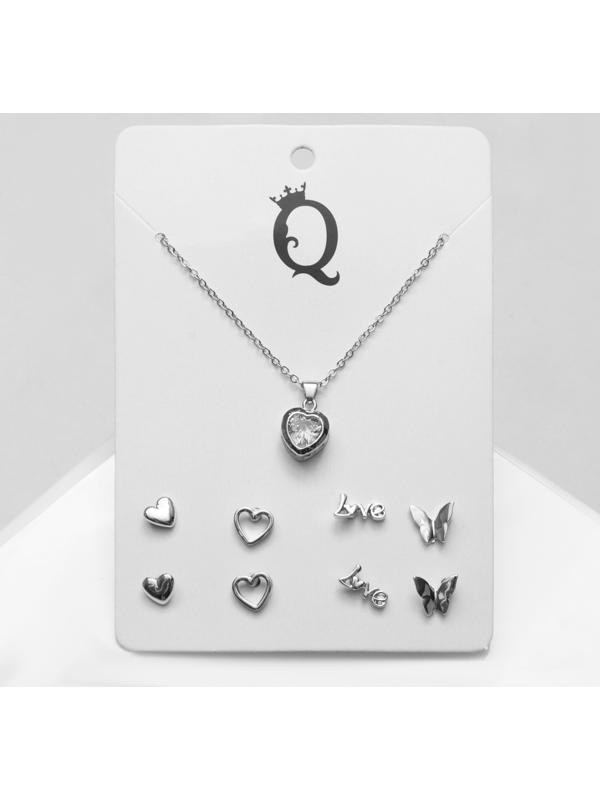 Гарнитур 5 предметов: серьги (4 пары), кулон 