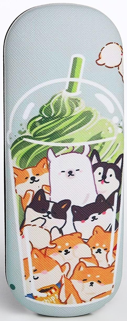 Футляр для очков, 16 х 4 х 6 см, хлопушка, цвет голубой