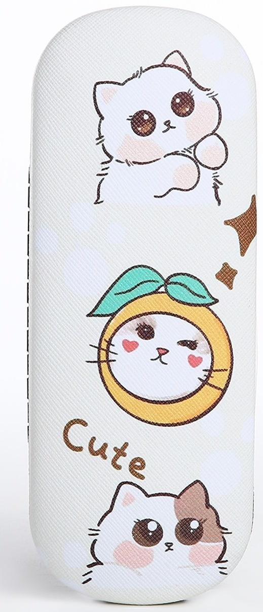 Футляр для очков, 16 х 4 х 6 см, хлопушка, цвет бежевый