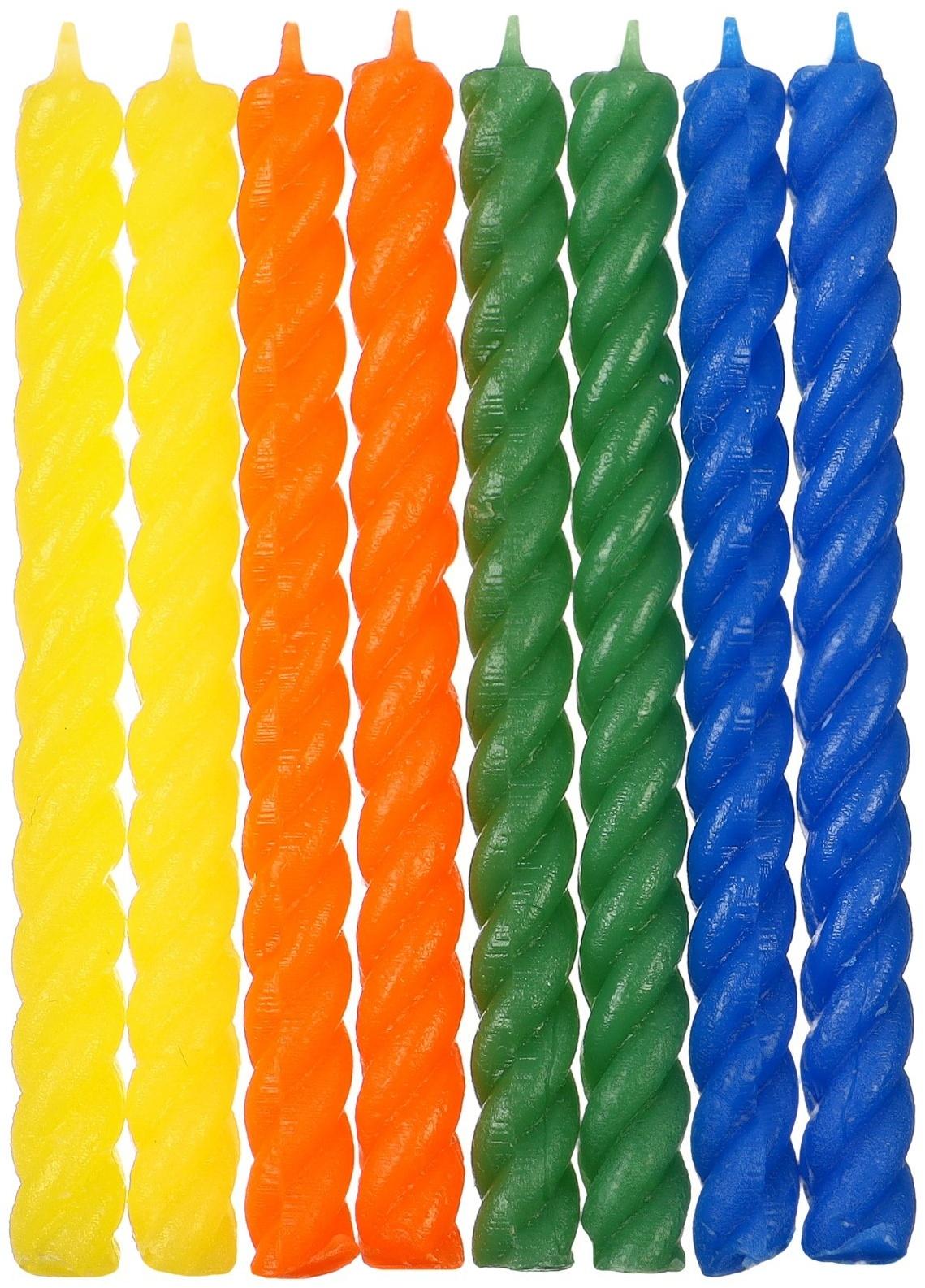 Набор витых свечей в торт 8 шт 