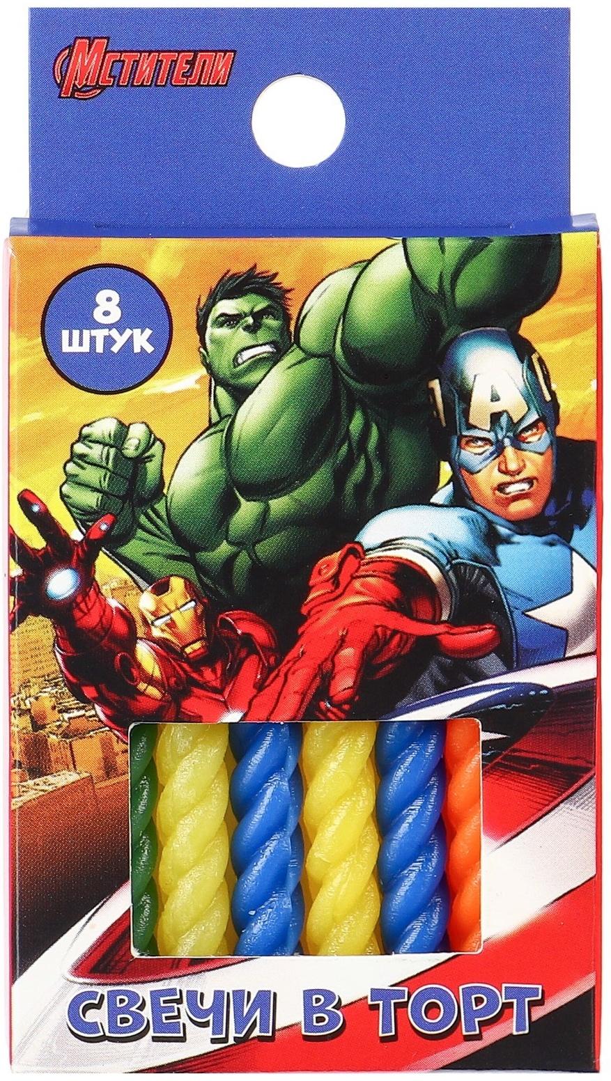 Набор витых свечей в торт 8 шт 