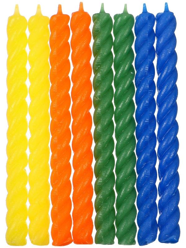 Набор витых свечей в торт 8 шт 