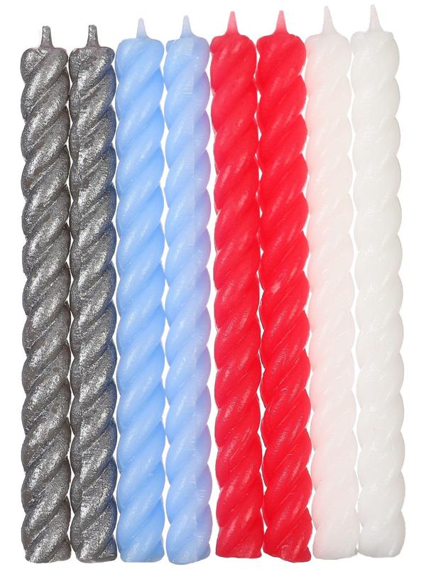 Набор витых свечей в торт 8 шт 