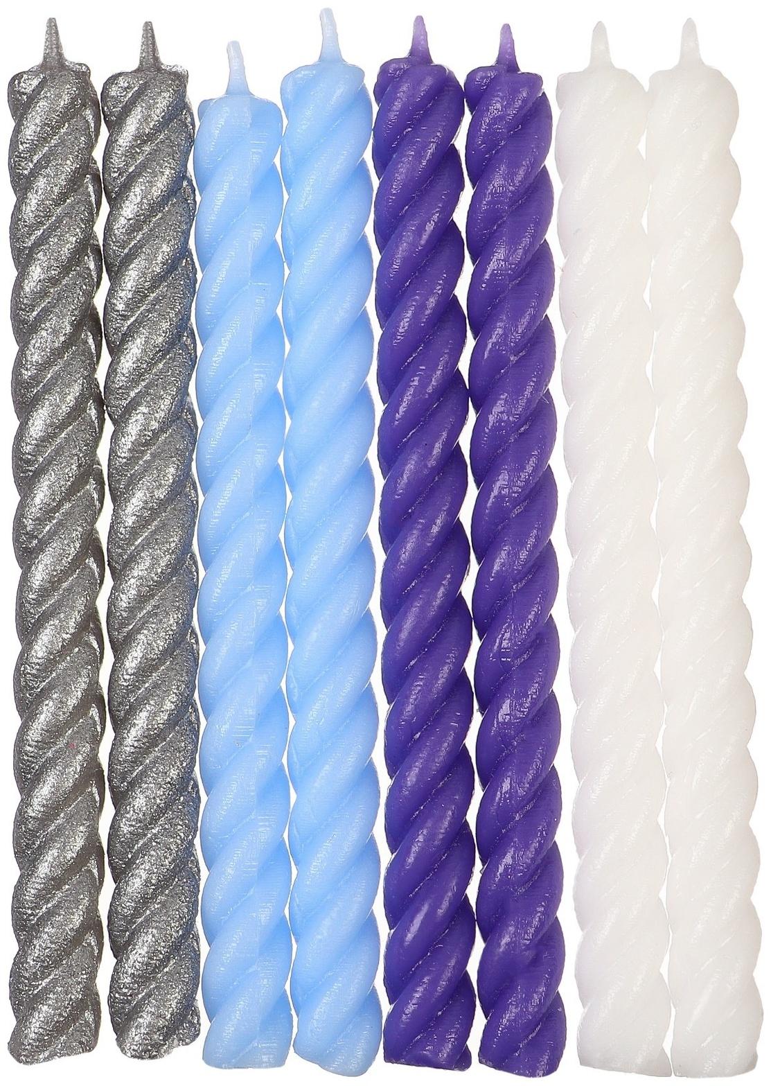 Набор витых свечей в торт 8 шт 