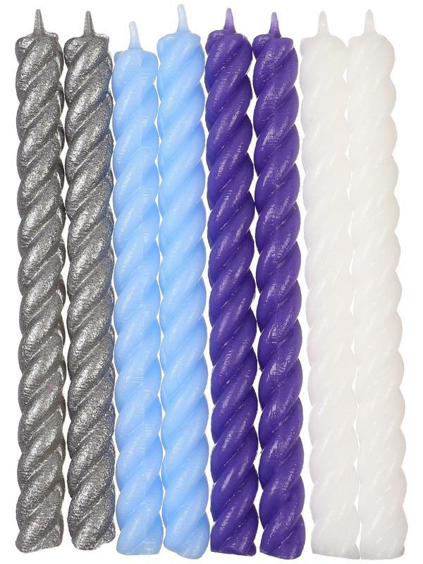 Набор витых свечей в торт 8 шт 