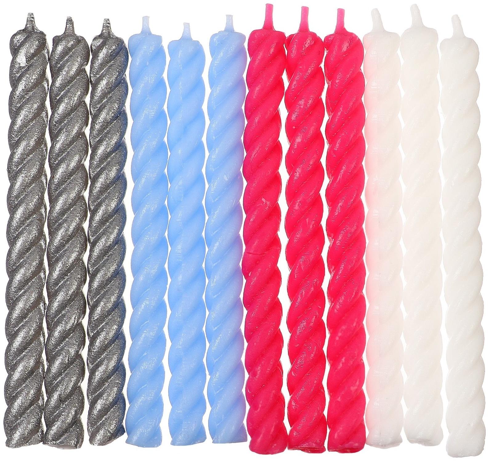 Набор витых свечей в торт 12 шт 