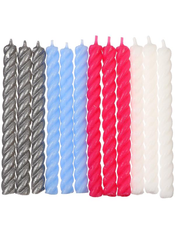 Набор витых свечей в торт 12 шт 