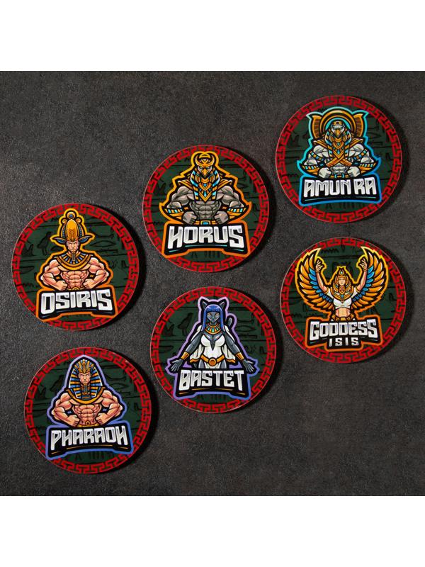 Набор подставок под бокалы в держателе , 6 штук, 