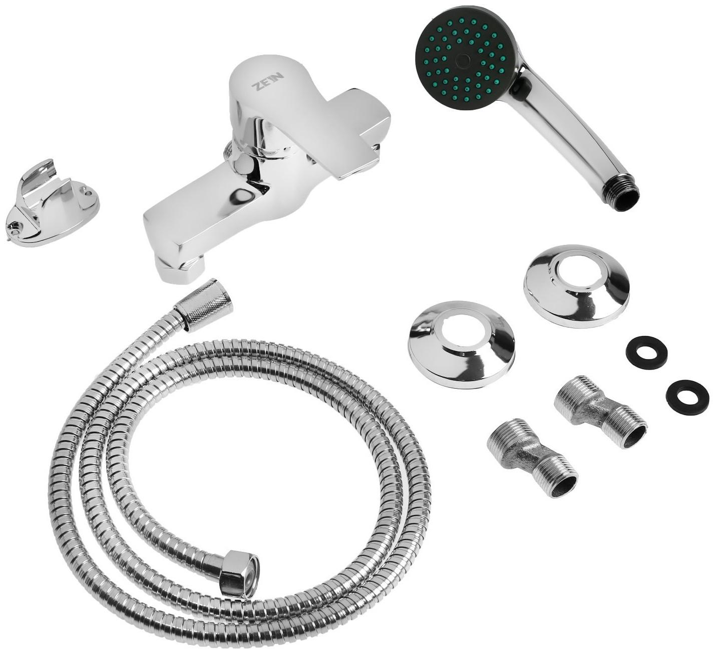 Смеситель для душа ZEIN Z2748, картридж 35 мм, с душевым набором, хром