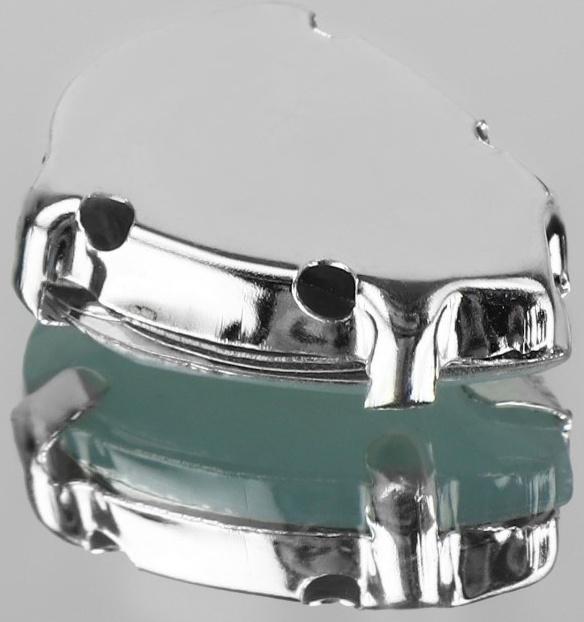 Стразы пришивные «Капля», в оправе, 10 × 14 мм, 20 шт, цвет белый опал