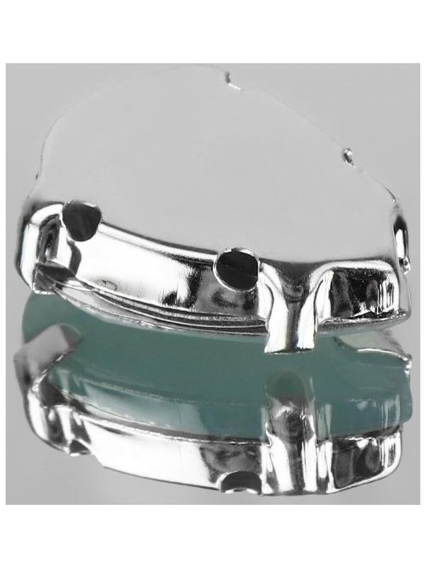 Стразы пришивные «Капля», в оправе, 10 × 14 мм, 20 шт, цвет белый опал