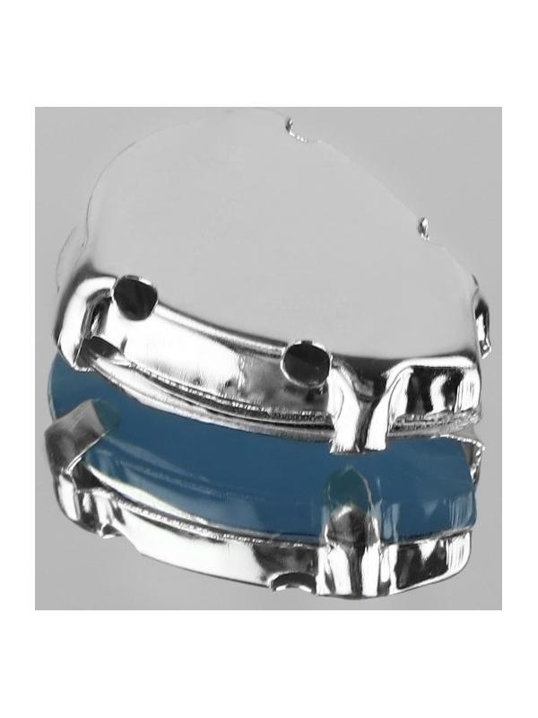 Стразы пришивные «Капля», в оправе, 10 × 14 мм, 20 шт, цвет голубой опал