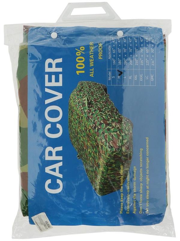 Тент автомобильный, водонепроницаемый, полиэстер, камуфляж хаки, размер M