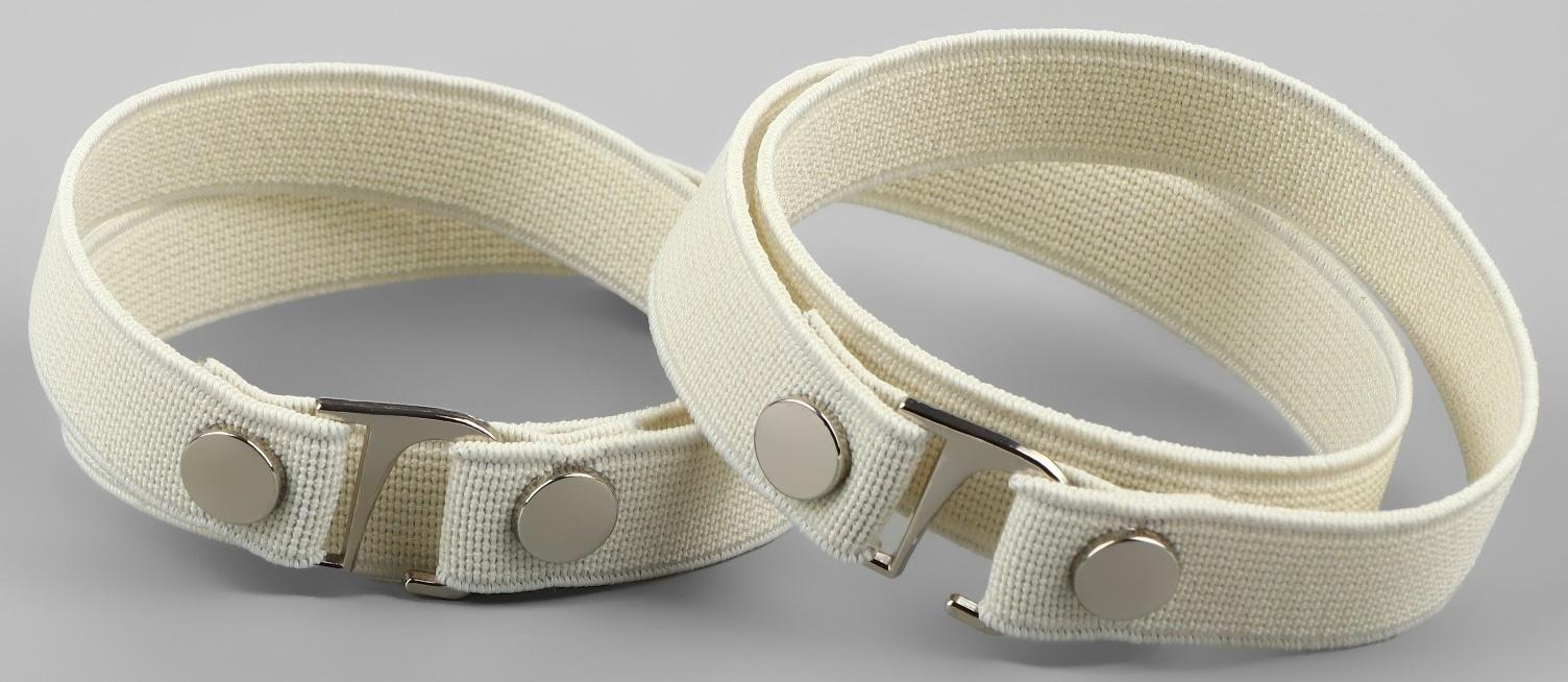 Ремешки для обуви, текстильные, 43 ± 0,5 см, 15 мм, 2 шт, цвет бежевый