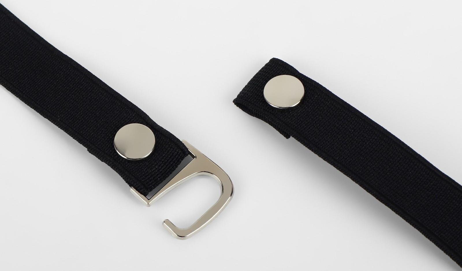 Ремешки для обуви, текстильные, 43 ± 0,5 см, 15 мм, 2 шт, цвет чёрный